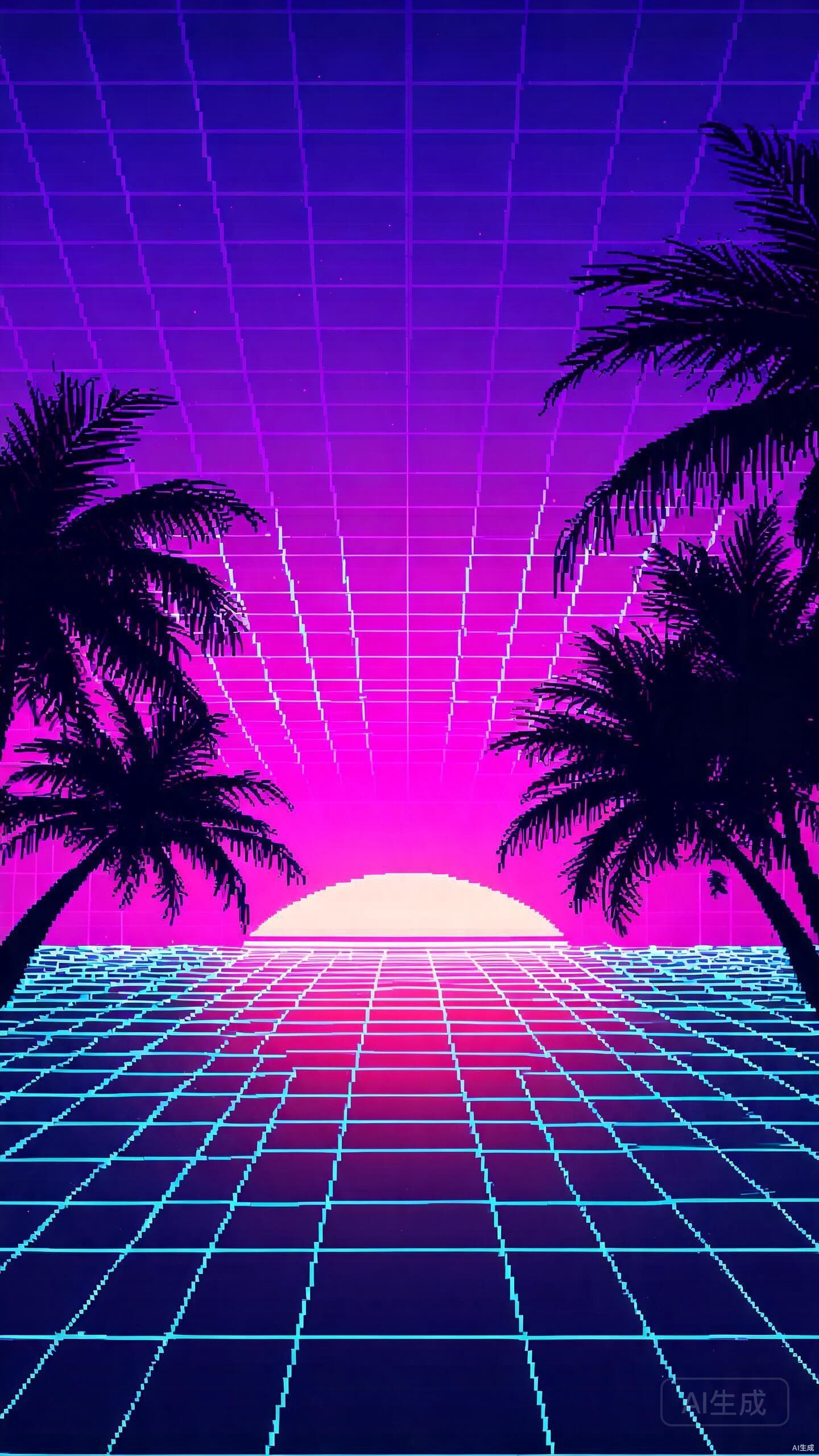 Neon Grid Sunset